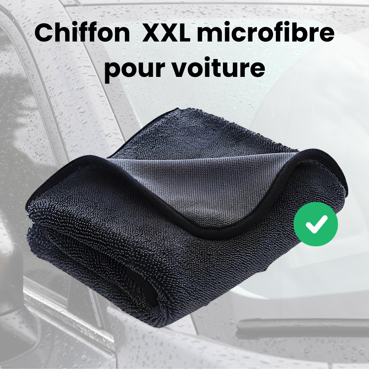 Chiffon microfibre XXL pour entretien de la voiture, nettoie et lustre 