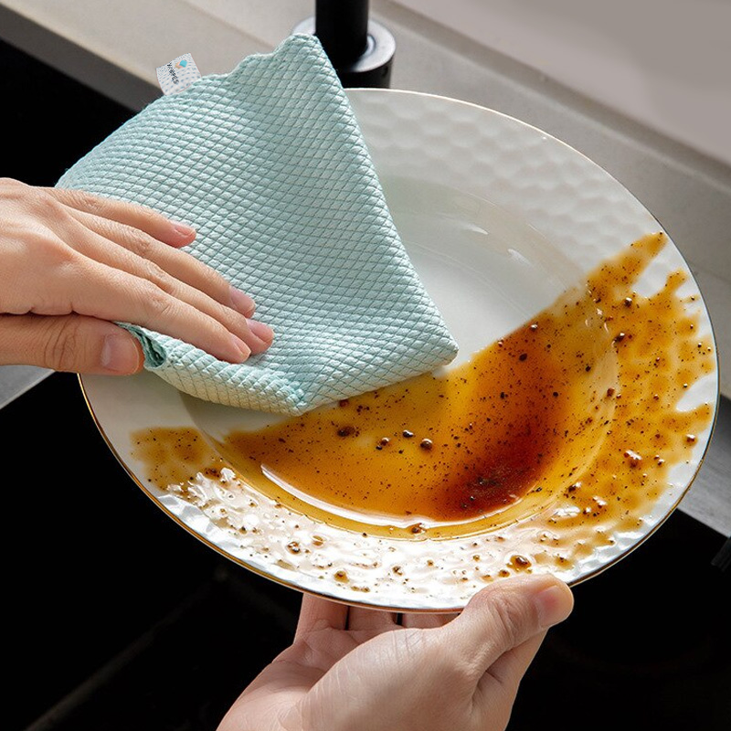 IGUOHAO Chiffons de cuisine Chiffons de vaisselle doux pour laver la  vaisselle Chiffons de lavage en microfibre Chiffon de nettoyage à séchage  rapide avec rayures (Blue6/Green6/Orange6, 12inch x 12inch 18pack) 